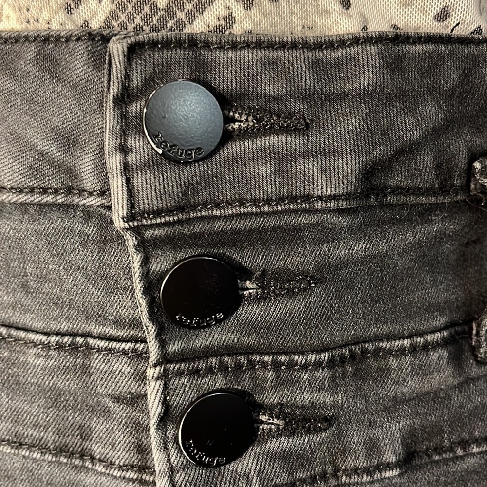 Upcycled Patchwork Black Refuge Black Jean Shorts - image 4